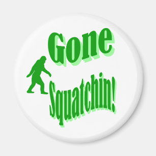 Grüner gezogener Squatchin-Slogan Magnet