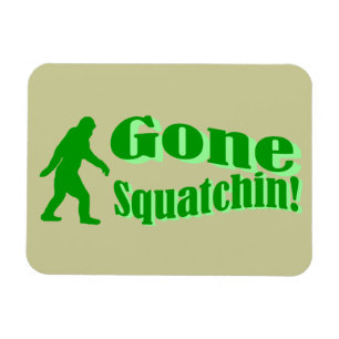 Grüner gezogener Squatchin-Slogan Magnet