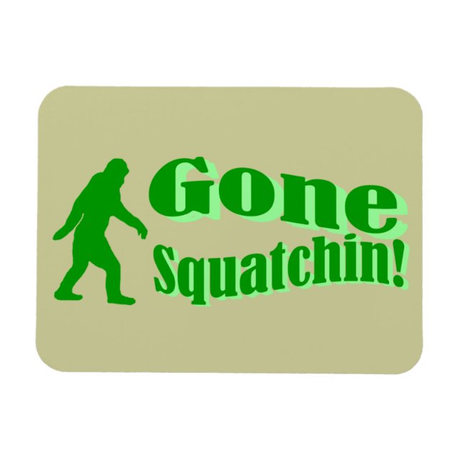 Grüner gezogener Squatchin-Slogan Magnet (Horizontal)