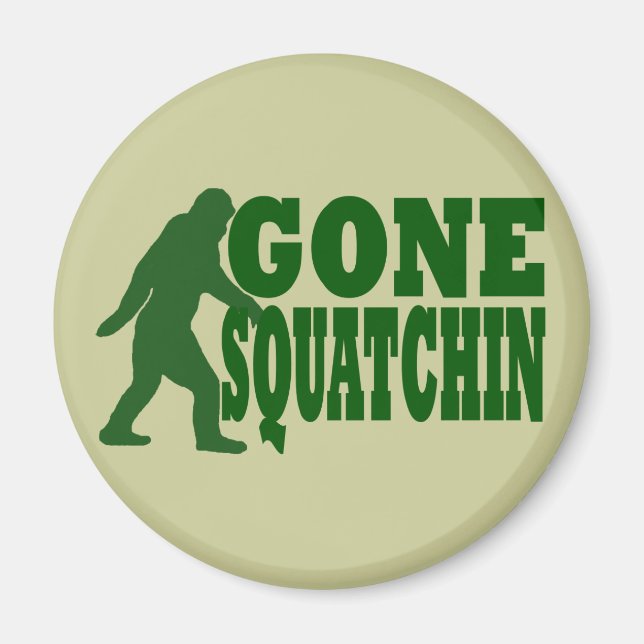 Grüner gezogener Squatchin-Slogan Magnet (Vorne)