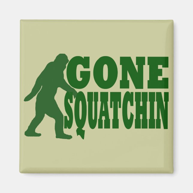 Grüner gezogener Squatchin-Slogan Magnet (Vorne)