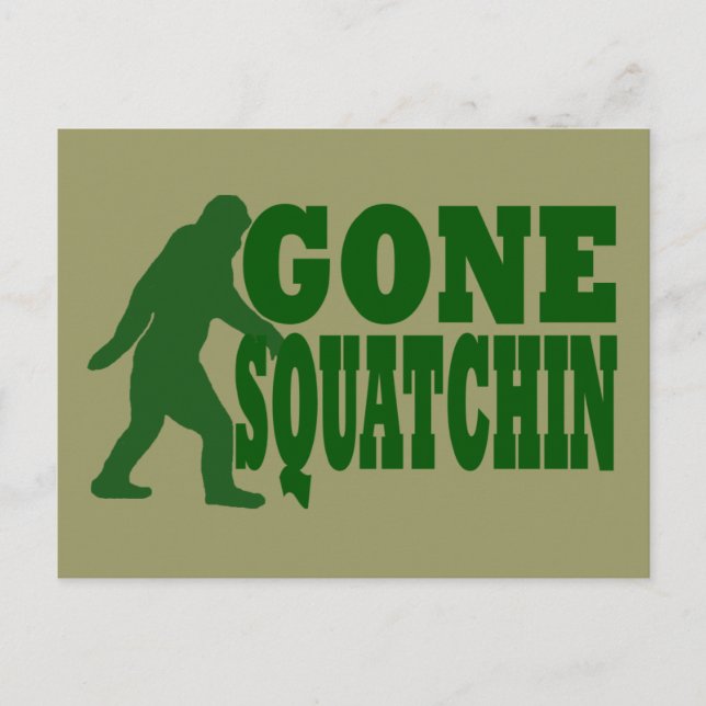 Grüner gezogener Squatchin-Slogan Postkarte (Vorderseite)