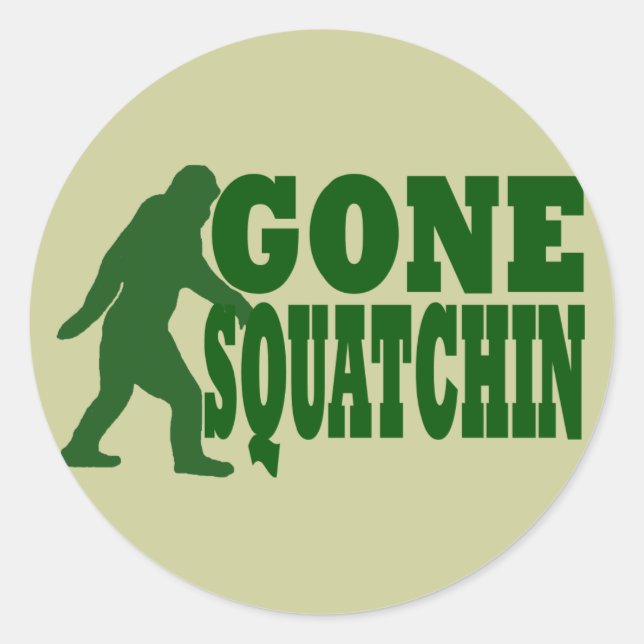 Grüner gezogener Squatchin-Slogan Runder Aufkleber (Vorderseite)