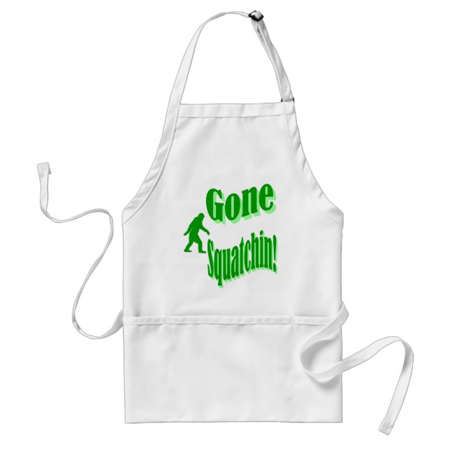 Grüner gezogener Squatchin-Slogan Schürze (Vorne)