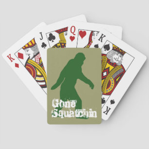 Grüner gezogener Squatchin-Slogan Spielkarten