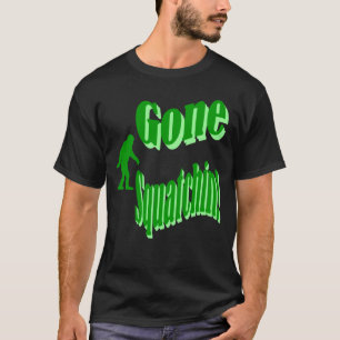 Grüner gezogener Squatchin-Slogan T-Shirt