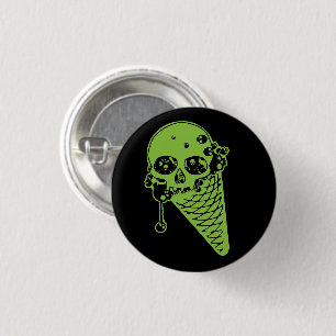 Grüner Gift-Eiscreme-Kegel-Knopf Button