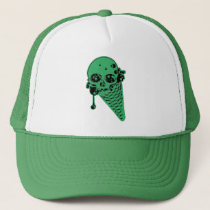 Grüner Gifteis Creme Cone Trucker Hat Truckerkappe