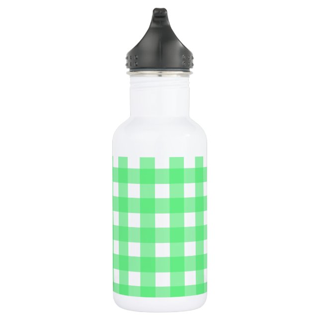 Grüner Gingham Edelstahlflasche (Rechts)