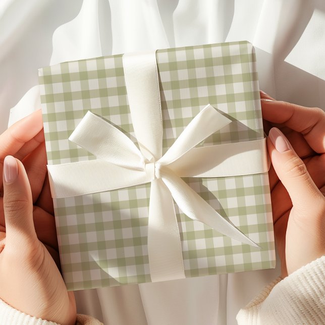 Grüner Gingham Geschenkpapier (Von Creator hochgeladen)