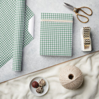 Grüner Gingham Geschenkpapier