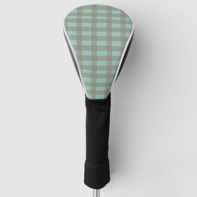 Grüner Gingham Golf Headcover (Vorderseite)