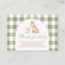 Grüner Gingham-Hase Frühling Ostern Baby Shower
