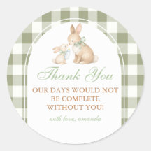 Grüner Gingham-Hasen-Frühlings-Oster-Baby-Party