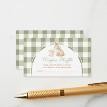 Grüner Gingham-Hasen-Frühlings-Oster-Windel-Raffle