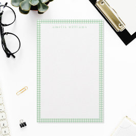 Grüner Gingham Karo Briefpapier