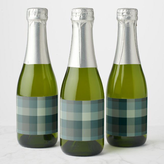 Grüner Gingham-Karo-Karo-Design  (Flaschen)