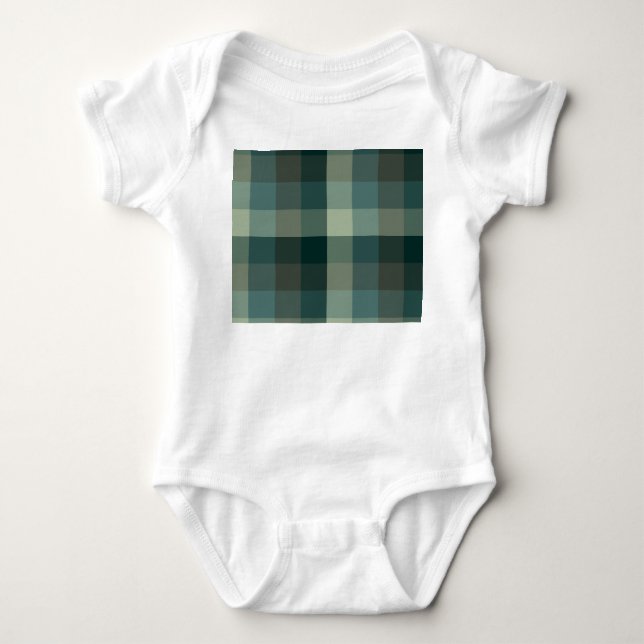 Grüner Gingham-Karo-Karo-Design  Baby Strampler (Vorderseite)