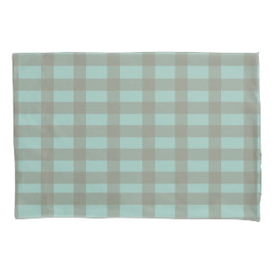 Grüner Gingham Kissenbezug