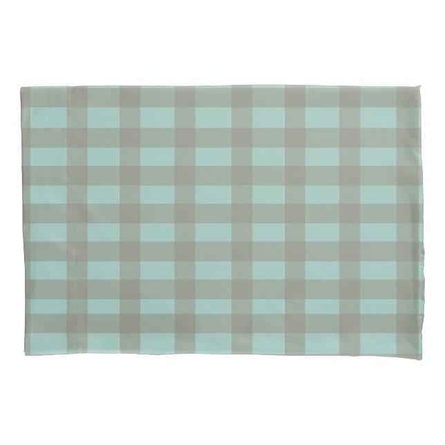 Grüner Gingham Kissenbezug (Vorderseite)