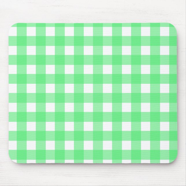 Grüner Gingham Mousepad (Vorne)