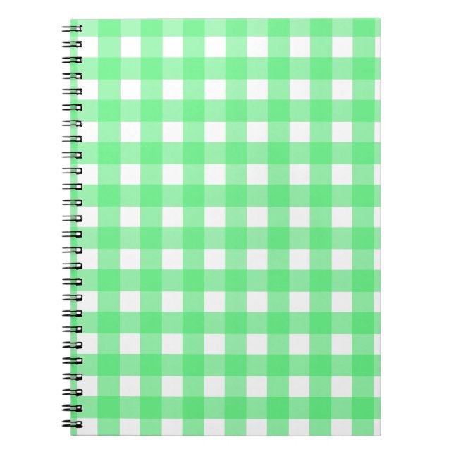 Grüner Gingham Notizblock (Vorderseite)