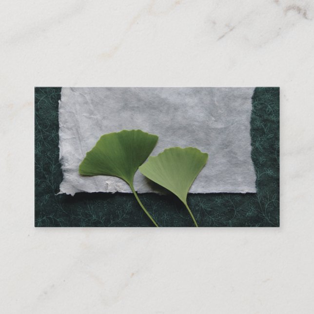 grüner Ginkgo verlässt Geschäftskarte Visitenkarte (Vorderseite)