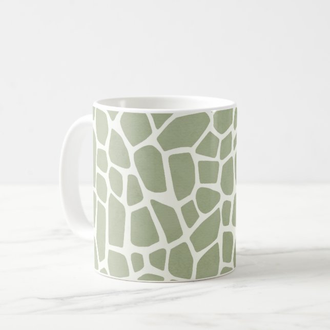 Grüner Giraffenaufdruck Kaffeetasse (Vorderseite Links)