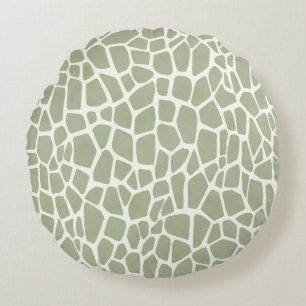 Grüner Giraffenaufdruck Rundes Kissen