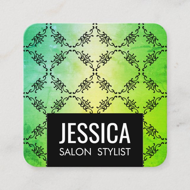 Grüner Glamour von heute Quadratische Visitenkarte (Vorderseite)
