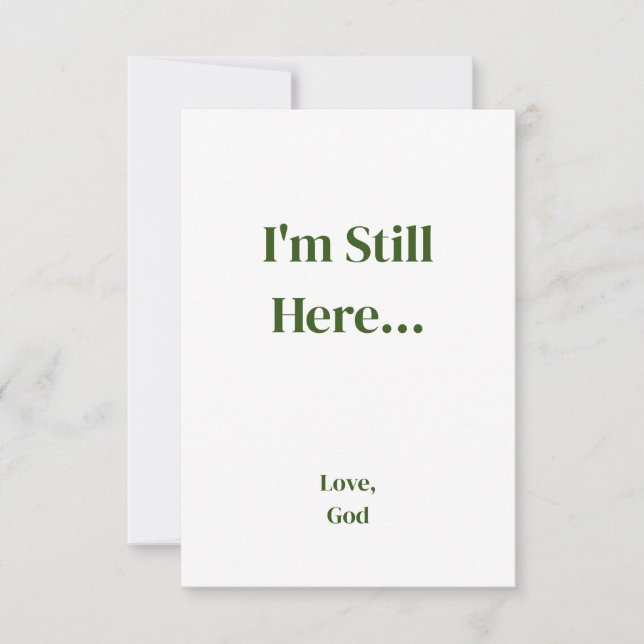Grüner Glaube, ich bin immer noch hier... Liebe, G Mitteilungskarte (Vorderseite)