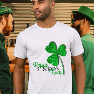 Grüner Glitter Shamrock Frohen St. Patrick’s Tag T-Shirt
