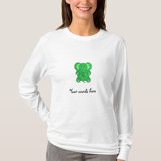 Grüner Glitterelefant T-Shirt (Vorderseite)