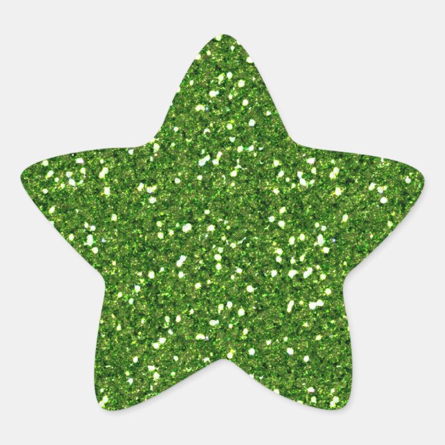 Grüner Glitzer-Aufkleber Stern-Aufkleber (Vorderseite)