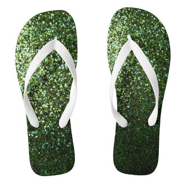 Grüner Glitzer Flip Flops (Fußbett)