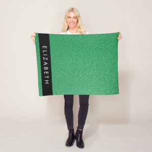 Grüner Glitzer, Hintergrund des Glitzer, Ihr Name Fleecedecke