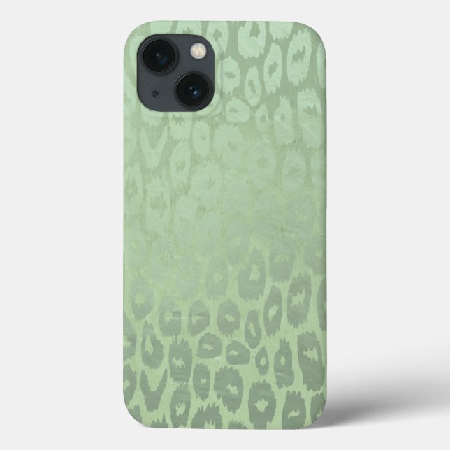 Grüner Glitzer Leopard Textur Case-Mate iPhone Hülle (Rückseite)