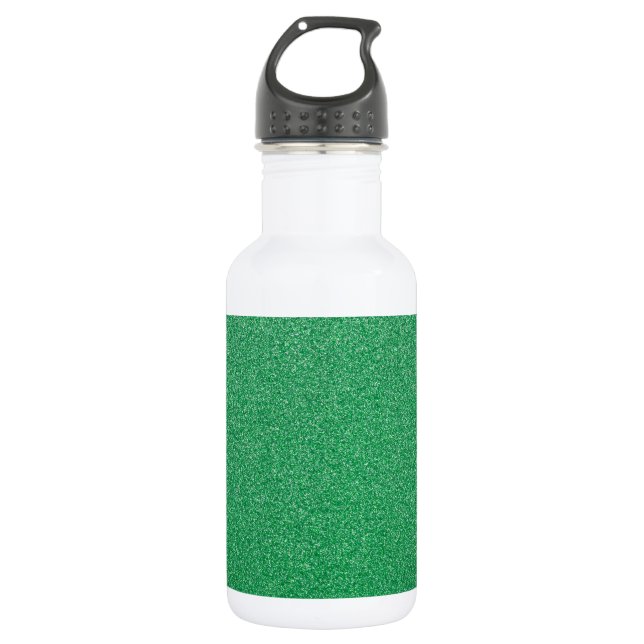 Grüner Glitzer, Sparkle, Hintergrund des Glitzer Edelstahlflasche (Vorderseite)