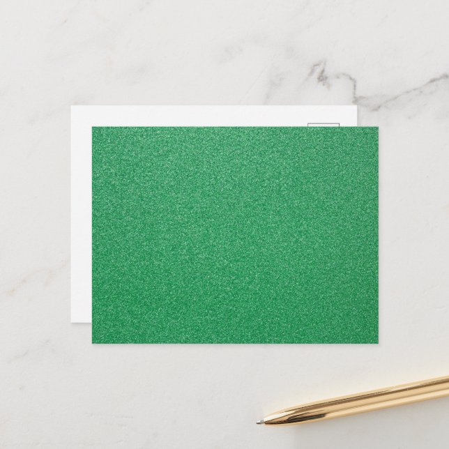 Grüner Glitzer, Sparkle, Hintergrund des Glitzer Postkarte (Vorderseite/Rückseite Beispiel)