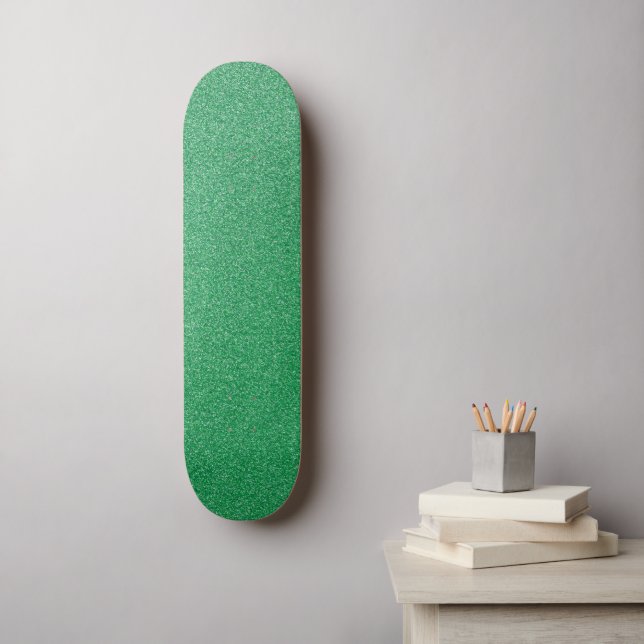 Grüner Glitzer, Sparkle, Hintergrund des Glitzer Skateboard (Wandkunst)