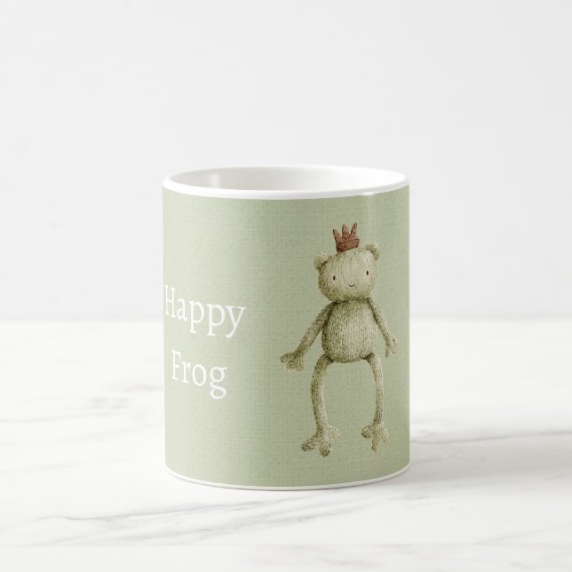 Grüner glücklicher Frosch Kaffeetasse (Mittel)