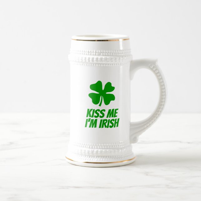 Grüner Glücksklee lustiger St. Patrick's Day Bierglas (Rechts)