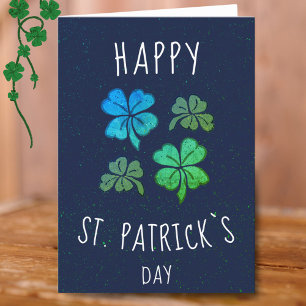 Grüner Glücksklee St. Patrick`s Tag Feiertagskarte