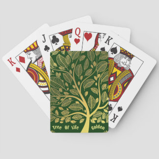 Grüner goldener Baum des Lebens Grünpflanzen Blatt Spielkarten