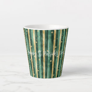 Grüner Goldener Kleeblatt-St.-Patricks-Tag-Streife Milchtasse