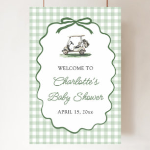 Grüner Golf Neu im Club Baby Shower Willkommen Poster