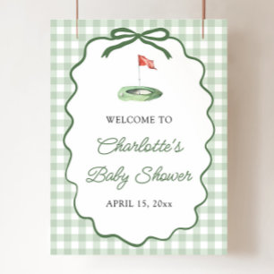 Grüner Golf Neu im Club Baby Shower Willkommen Poster