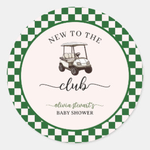 Grüner Golf Thema Baby Shower Runder Aufkleber