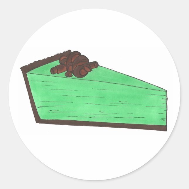 Grüner Grasshopper Pie Slice St. Patrick's Day Foo Runder Aufkleber (Vorderseite)