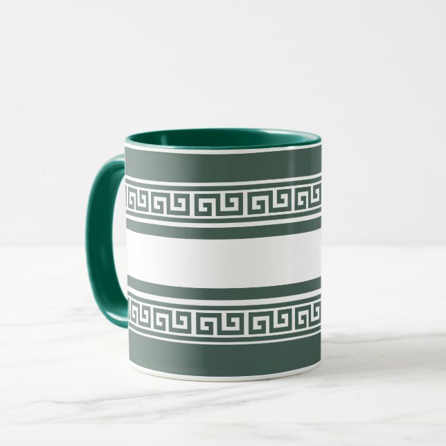 Grüner griechischer Schlüssel Tasse (Vorderseite Links)